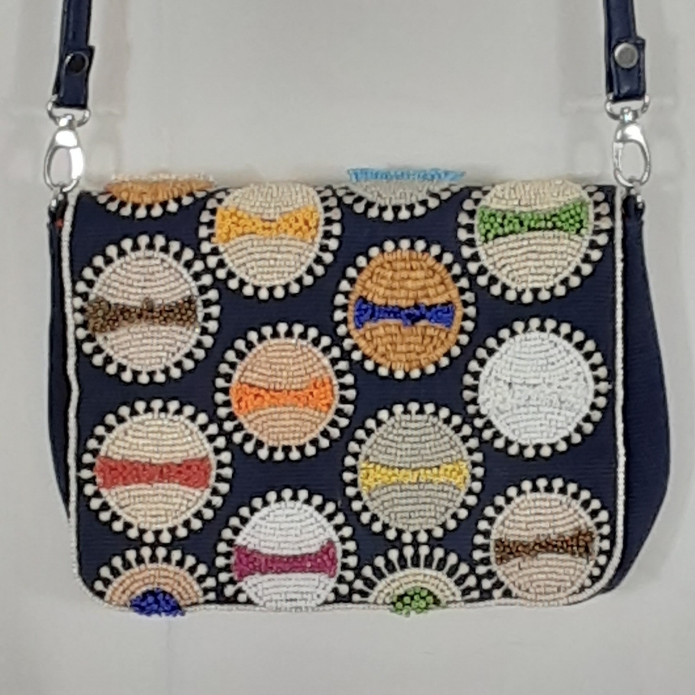 Chico"s Colorful Beaded Embroderied Crossbody Bag.